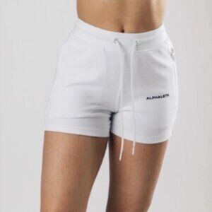 Alphalete Women's Essential Core Athletic Shorts White Size Small Medium